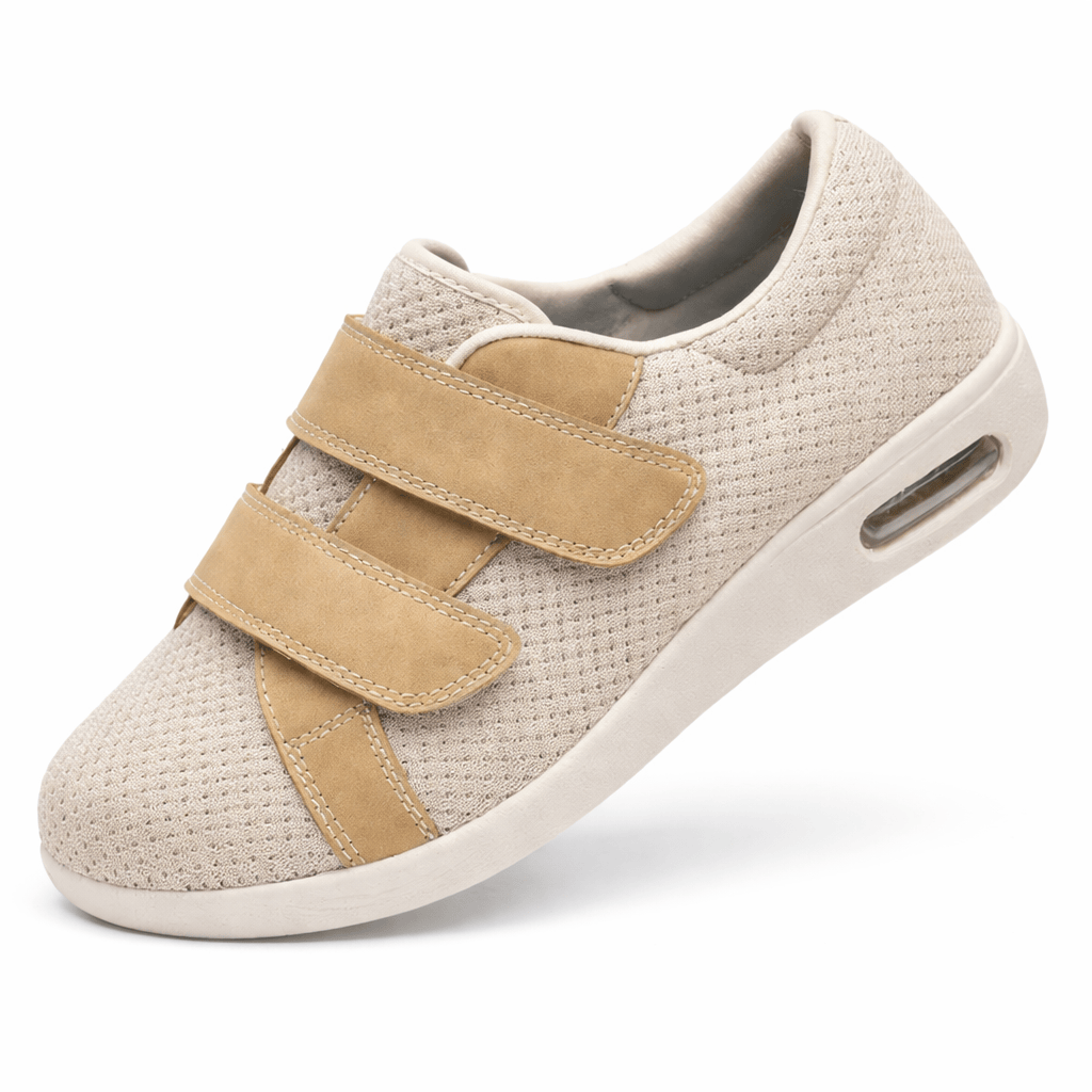 OrthoRelief Beige / 37 (UK 4) Orthopedic Comfort Hook-Closure Shoes – Gentle Bunion Relief