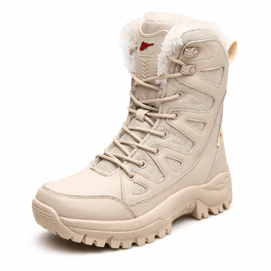 OrthoRelief beige with faux fur / 36 (UK 3) Tactical Hiking Boots – Orthopedic All-Day Support