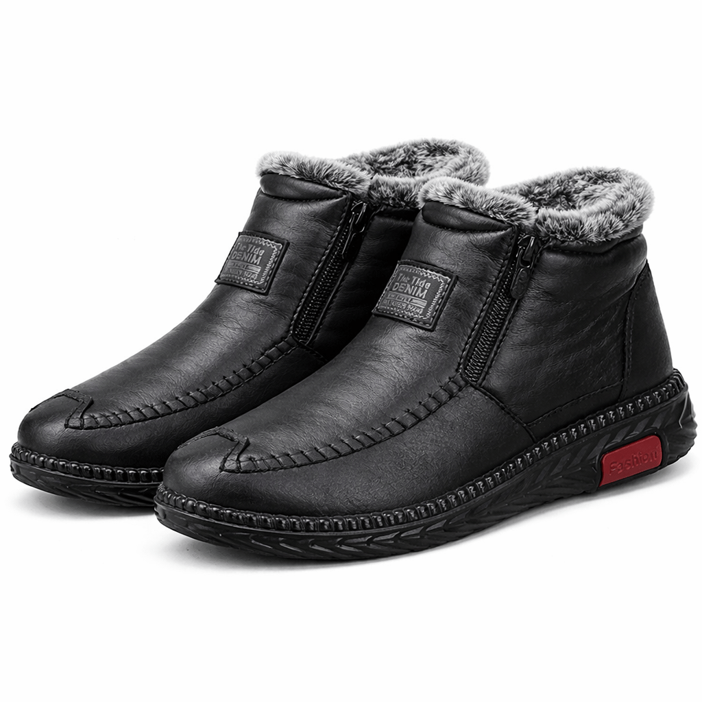 OrthoRelief Black / 34 (UK 2) Women Non-Slip Winter Leather Boots – Warm Orthopedic Support