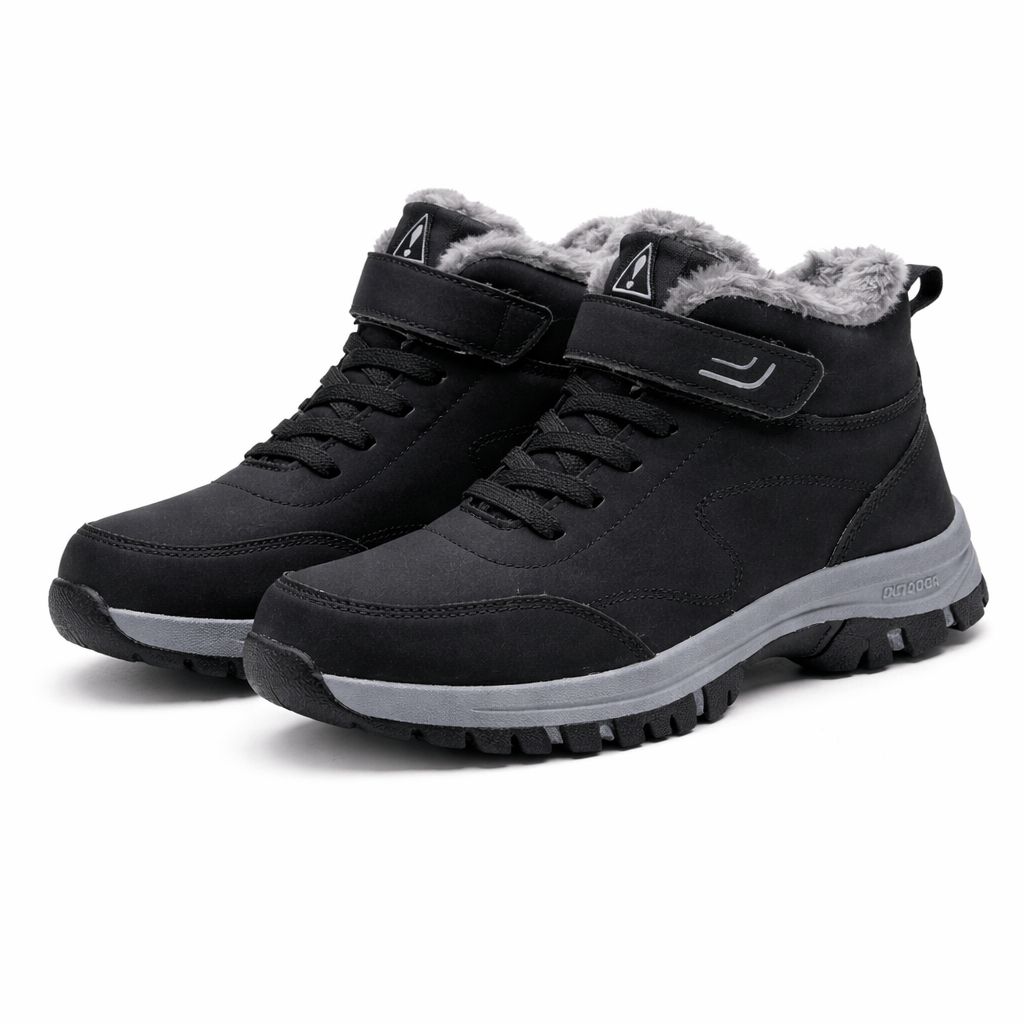 OrthoRelief Black / 35 (UK 2.5) Fur-Lined Orthopedic Ankle Boots – Warm Pain-Free Steps