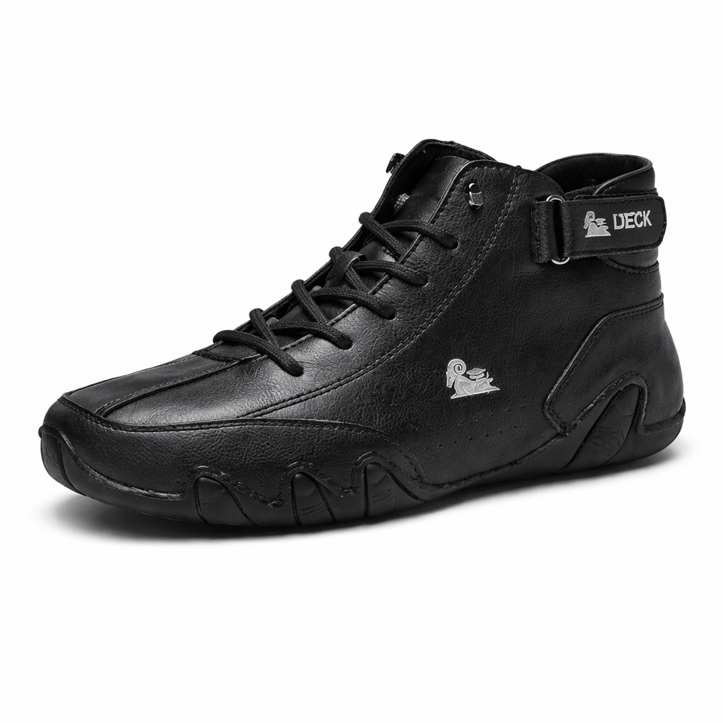 OrthoRelief Black / 37 (UK 4) Orthopedic Leather High-Tops for Men – Pain-Free Support