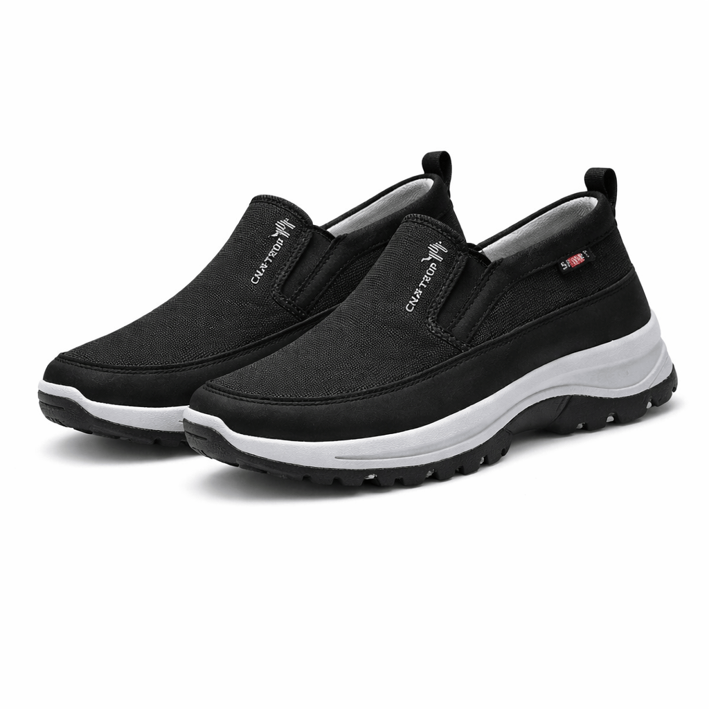 OrthoRelief Black / 38 (UK 5) Orthopedic Walking Shoes for Men – Pain-Free Steps