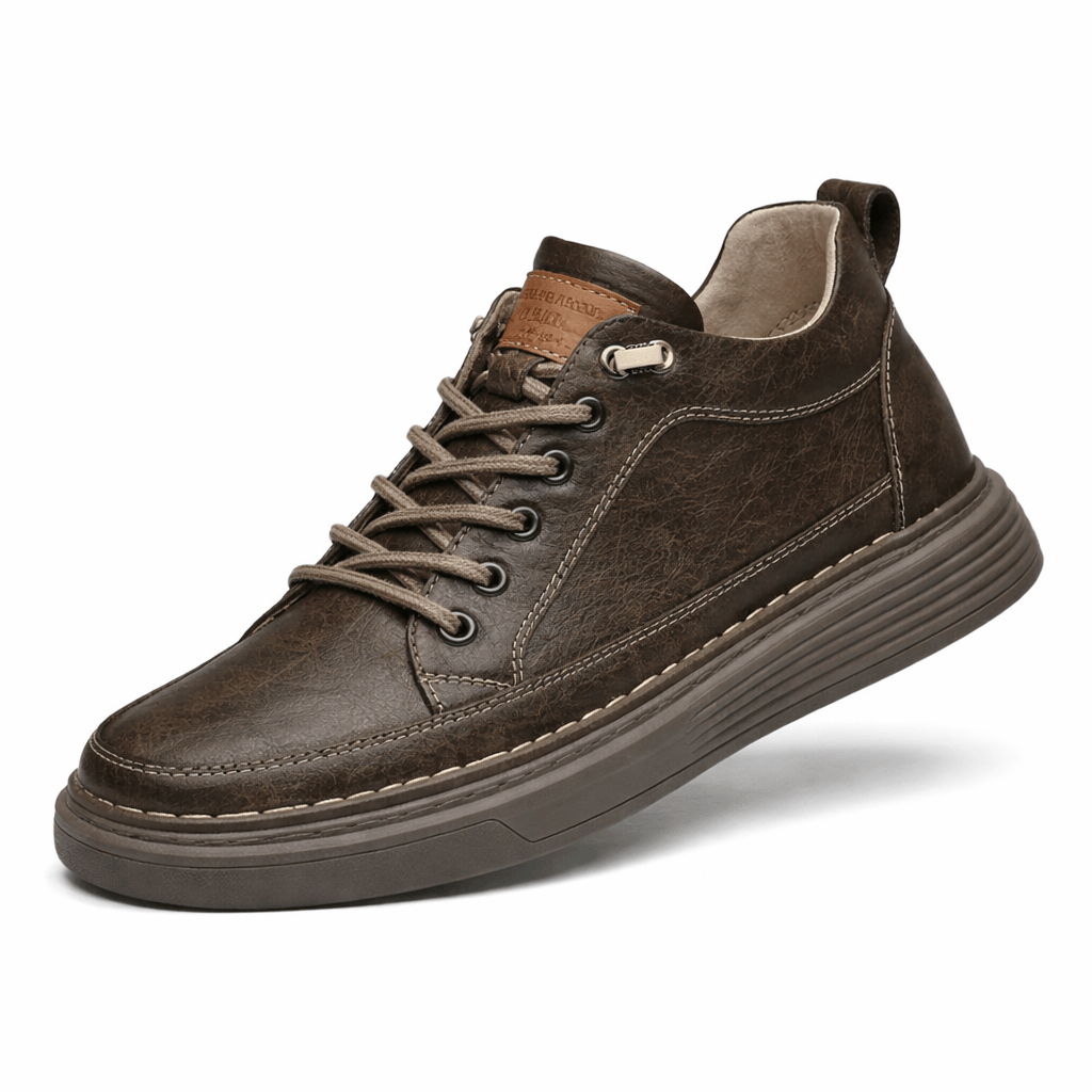 OrthoRelief Dark Brown / 38 (UK 6) Men’s Leather Orthopedic Shoes – Step Taller, Walk Easier