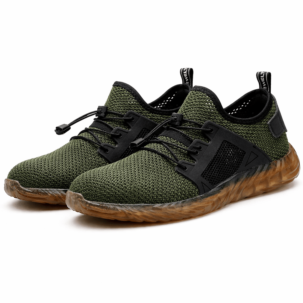 OrthoRelief Dark Green 2 / 35 (UK 2.5) Orthopedic Lightweight Safety Sneakers – All-Day Comfort