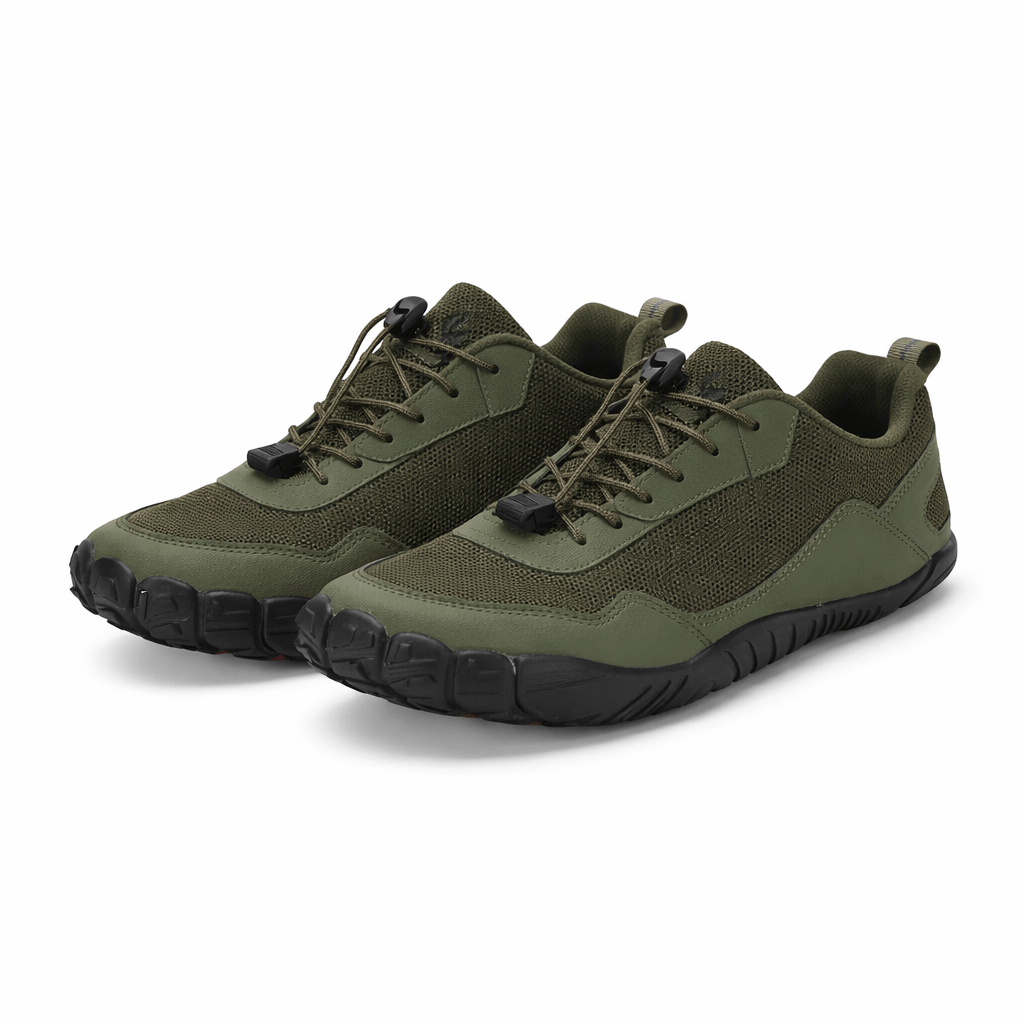 OrthoRelief Dark Green / 36 (UK 3.5) Barefoot Hiking Sneakers – Support Natural Foot Motion