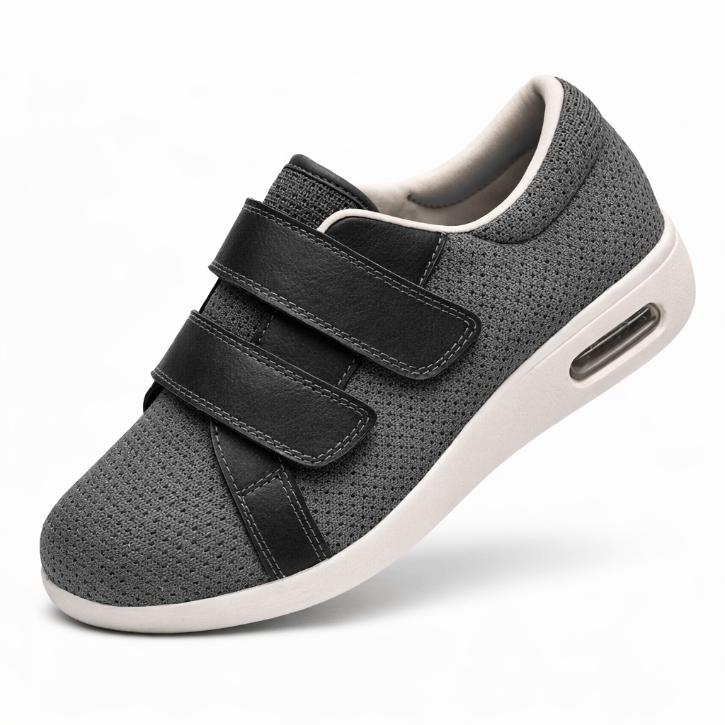 OrthoRelief Dark Grey / 37 (UK 4) Orthopedic Comfort Hook-Closure Shoes – Gentle Bunion Relief