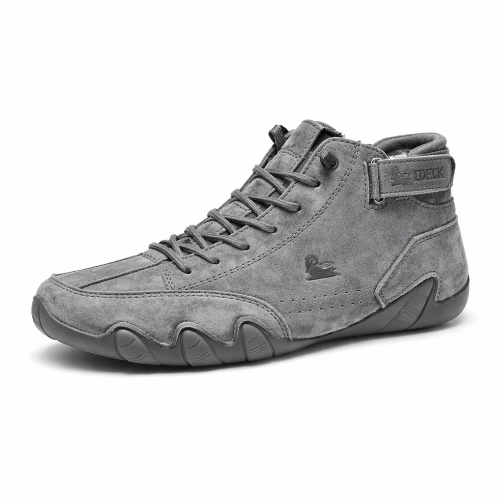 OrthoRelief Grey / 37 (UK 4) Orthopedic Leather High-Tops for Men – Pain-Free Support