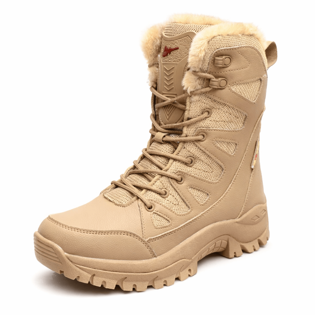 OrthoRelief Light Brown with faux fur / 36 (UK 3) Tactical Hiking Boots – Orthopedic All-Day Support