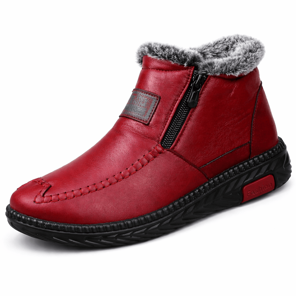 OrthoRelief Red / 34 (UK 2) Women Non-Slip Winter Leather Boots – Warm Orthopedic Support