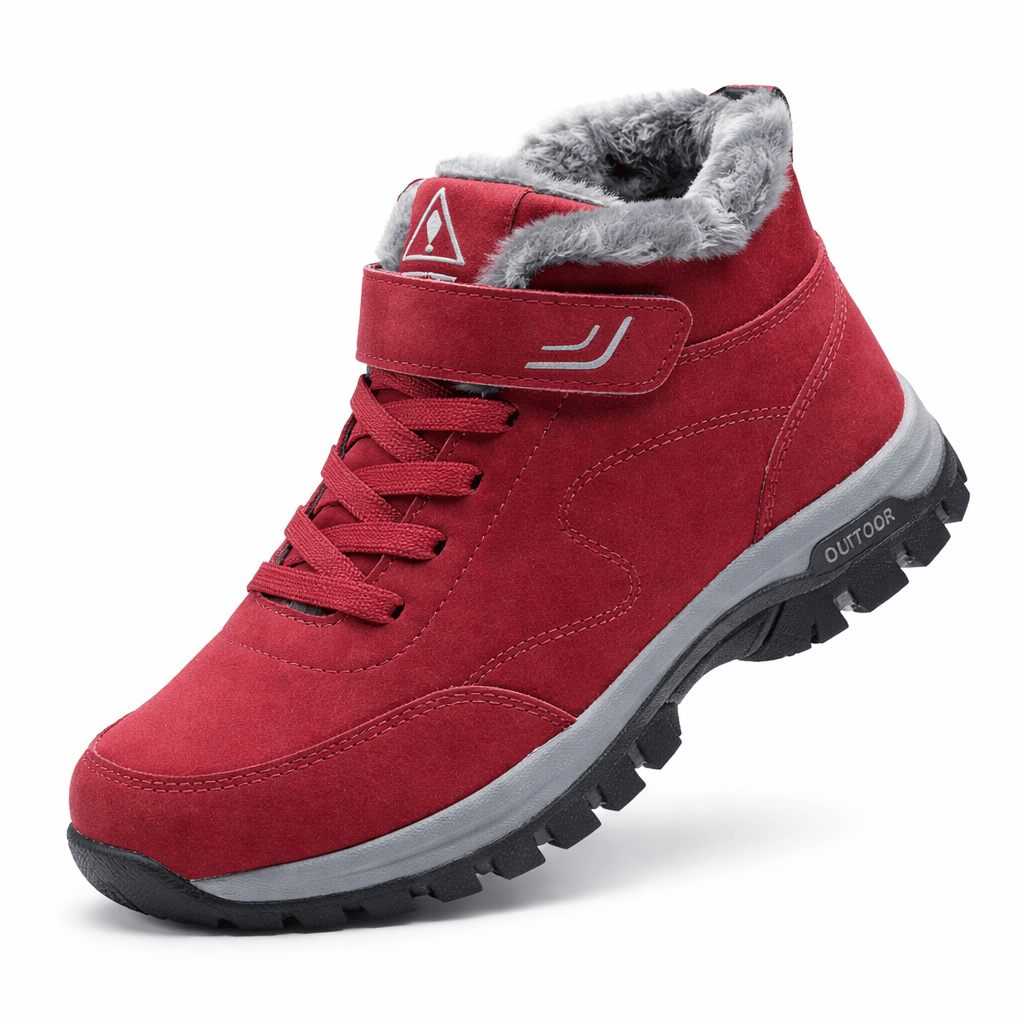 OrthoRelief Red / 35 (UK 2.5) Fur-Lined Orthopedic Ankle Boots – Warm Pain-Free Steps