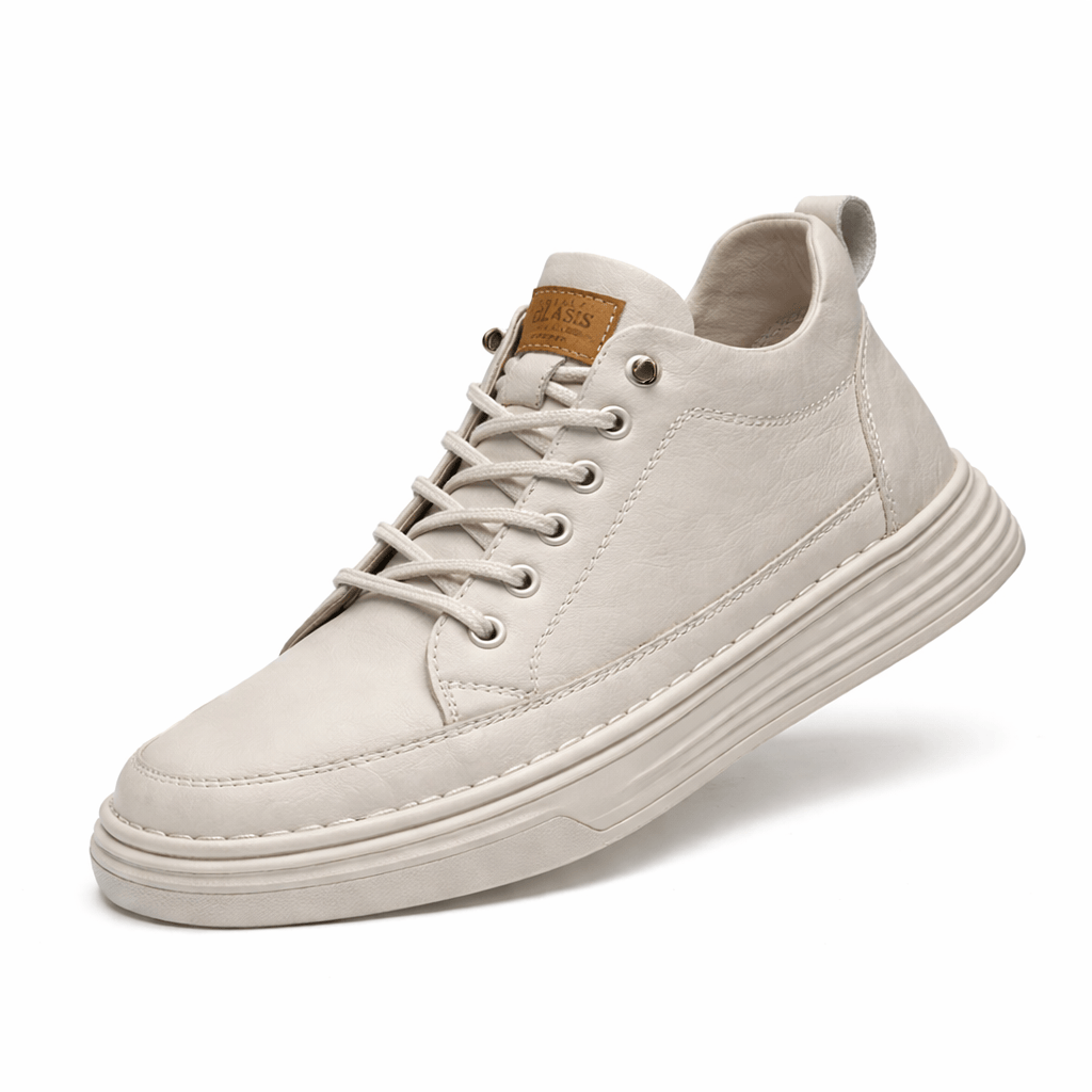 OrthoRelief White / 38 (UK 6) Men’s Leather Orthopedic Shoes – Step Taller, Walk Easier